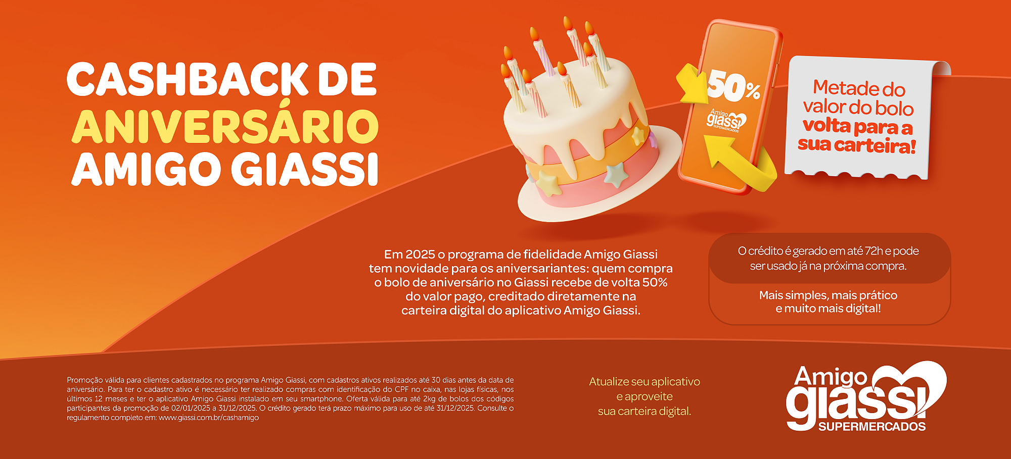 Regulamento da promoção Cashback de Aniversário Amigo Giassi 2025