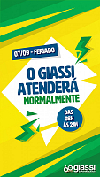 Giassi aberto no feriado de 07.09